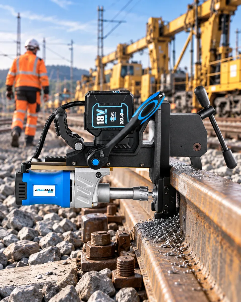 eRailMAB 450 cordless rail drilling machine
