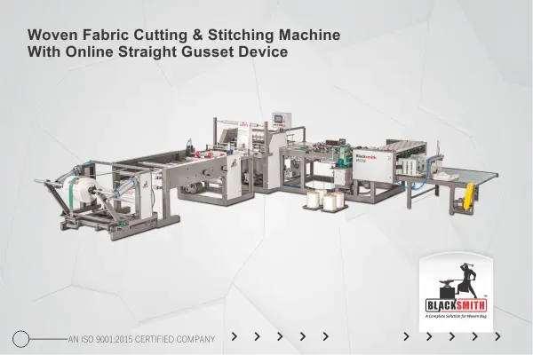 Woven Fabric Cutting & Stitching Machine With Online Straight Gusset Device