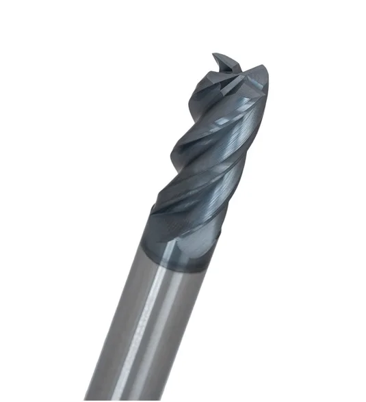 Solid carbide end mills (flat, ball nose, radius, tapered)