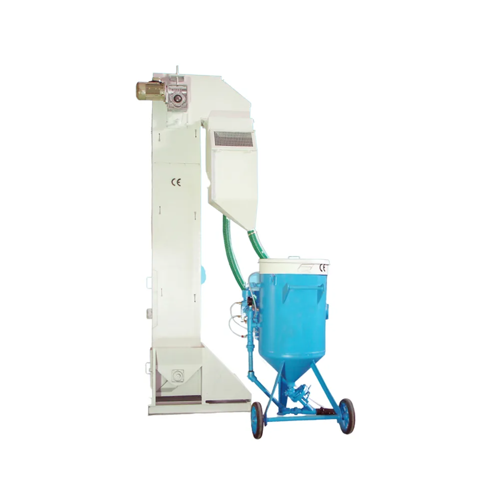 Compact Bucket Elevator with Portable Blaster