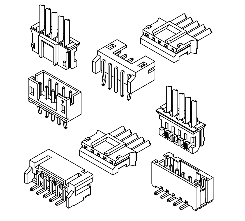 Wire-to-board wafer connectors (1.00 to 5.70mm pitch)