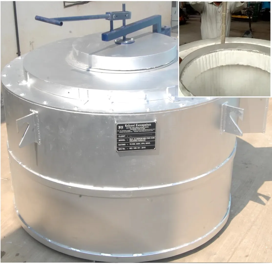 Electric Aluminium Melting/Holding Furnace (heater replacement without removing crucible)